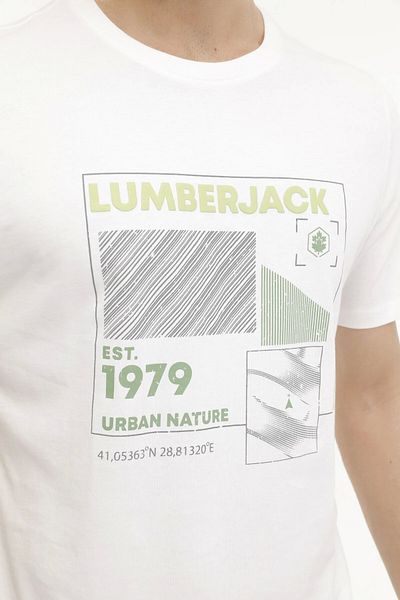 lumberjack Ανδρικό κοντομάνικο μπλουζάκι ML JERRY 11URB1015 4FX OFF WHITE 101571166