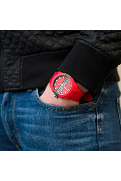 Diesel Men's Double Up Three-Hand, Red Nylon Watch, DZ1980