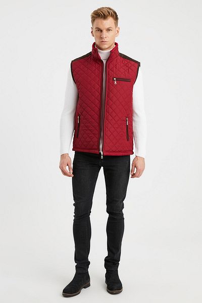 DYNAMO Men's Burgundy Fleece Lined Quilted Vest