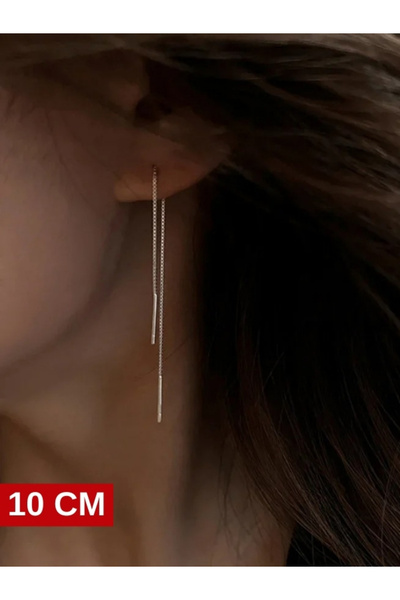 bymissmücevherat 925 Ayar Gümüş Küp Zincir Model Gümüş Zincir Küpe