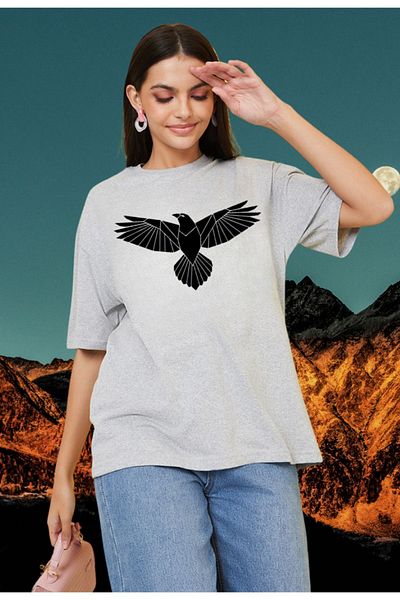 Frisson EAGLE Printed Oversize Cotton T-shirt
