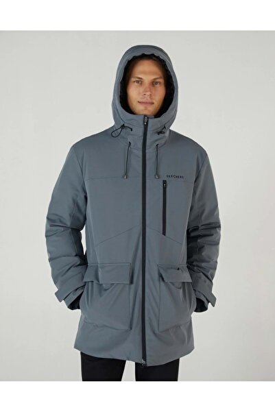 SKECHERS M Outerwear Coated Jacket S242049 Men's Casual Coat Gray