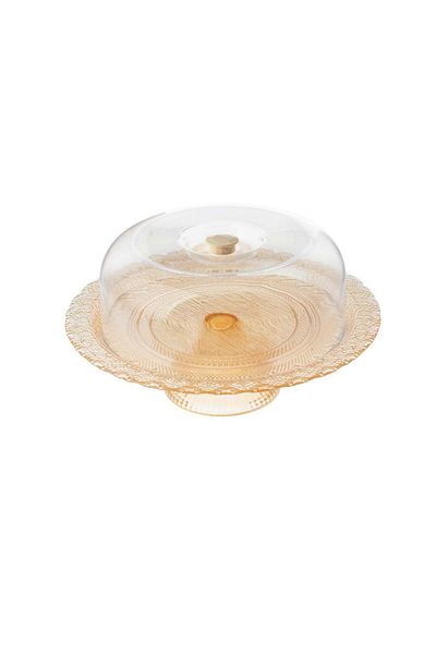 Byblos Turkish Glass Serving Platter With Base 32cm
