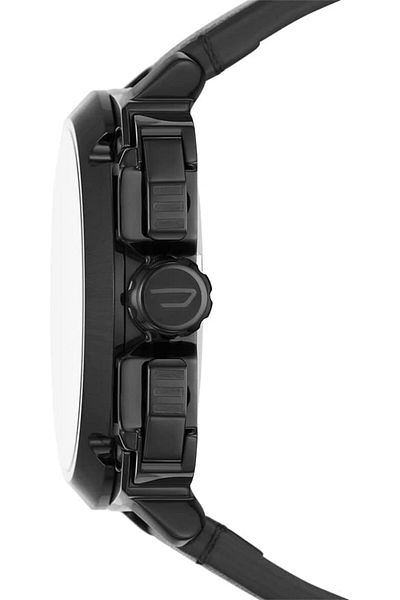 Diesel Men's DZ7448 Bamf Black Leather Watch, Black, strip