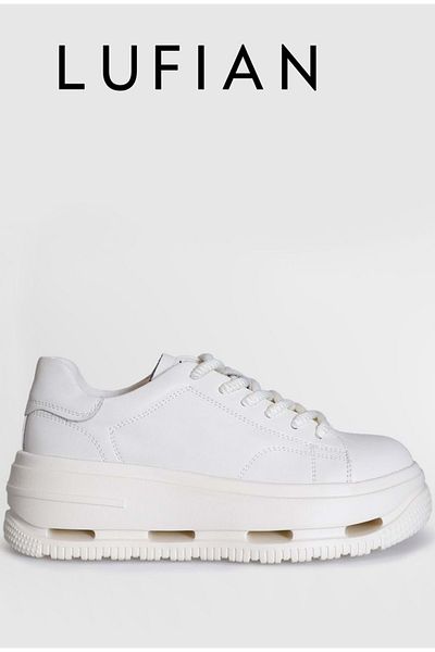 Lufian 121230007   Agatha Unisex Λευκό Δερμάτινο Sneaker - Αθλητικά Παπούτσια