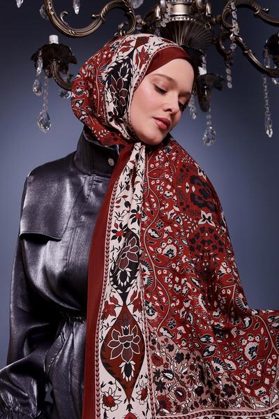 Levidor Bordo Kenar Motif Desen Royal Şal
