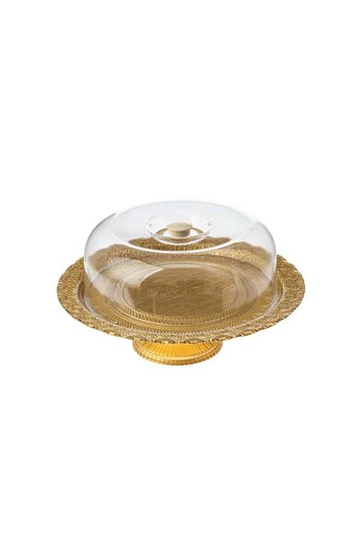 Byblos Turkish Glass Serving Platter With Base 32cm