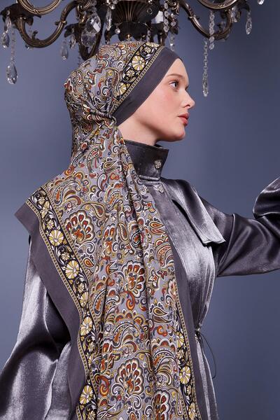 Levidor Антрацитовий етнічний квітковий шаль Royal