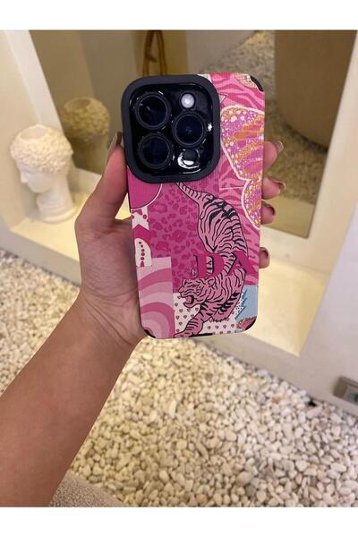 Melissatelier iPhone 15 Pro Compatible Phone Case (Pink Panther Pattern)