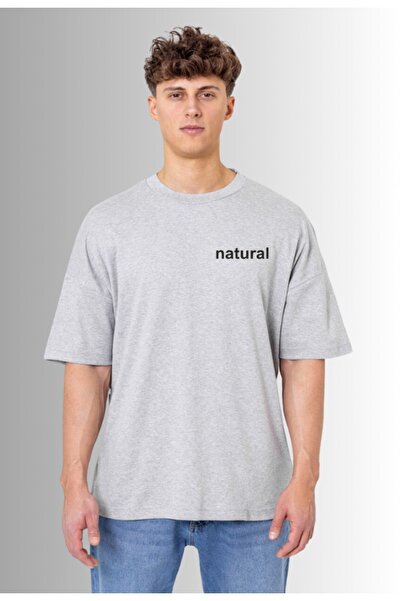 Frisson φυσικό εμπριμέ μπλουζάκι από βαμβάκι Oversize