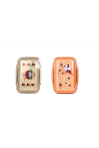 the midi Sakura Series Double-Layer Lunch Box with Divider - Perfect for Organized Meals