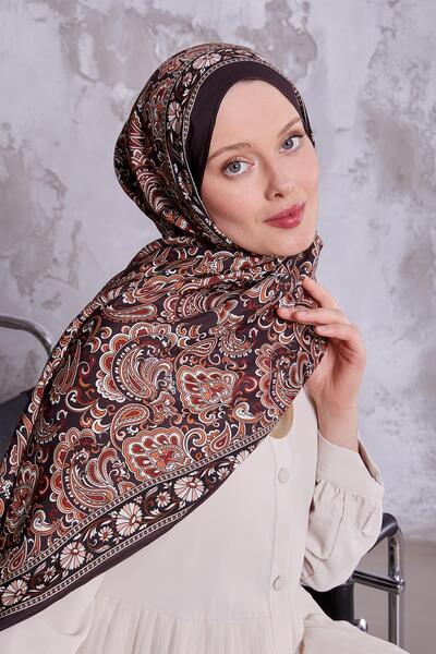 Levidor Acı Kahve Etnik Çiçekli Royal Şal