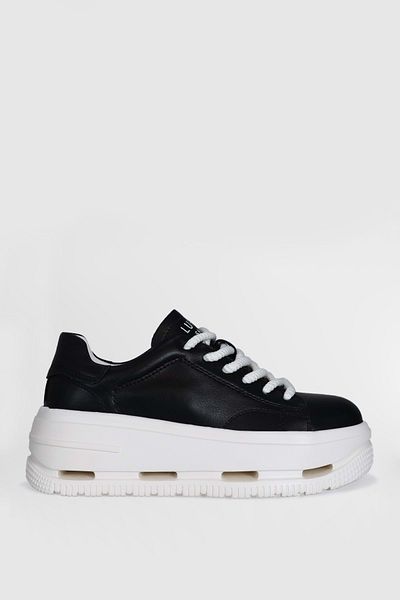 Lufian 121230007   Agatha Unisex Μαύρο Δερμάτινο Sneaker - Αθλητικά Παπούτσια