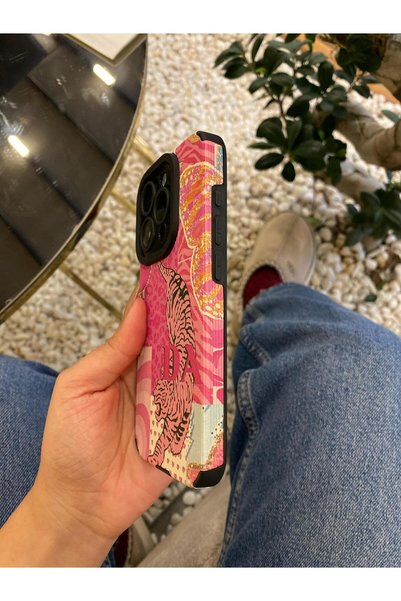 Melissatelier iPhone 15 Pro Compatible Phone Case (Pink Panther Pattern)
