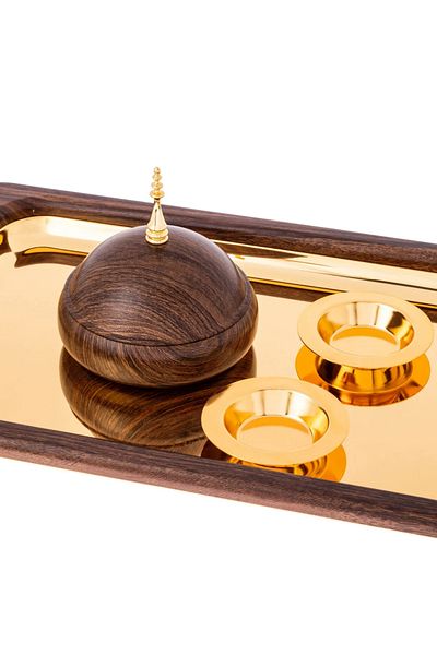Dania Luxury Wooden Tray with Date Set 4 Pieces