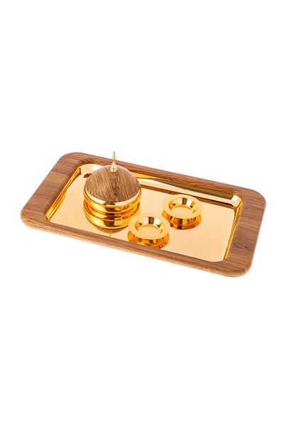 Dania Luxury Wooden Tray with Date Set 4 Pieces