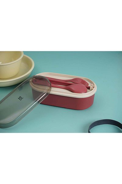 the midi 700ml Portable Double-Layer Lunch Box with Movable Divider - Perfect for Organized Meals - 2 Sets