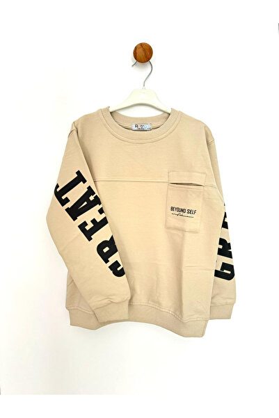 By Cwhr 100% Cotton 2 Thread Beyound Self Printed Cuff Sleeve Sweatshirt Men's and Children's
