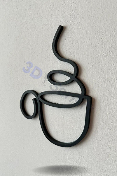 3D SerArt Kahve Köşesi Dekorasyon Ürünü Yapışkanlı 18 cm