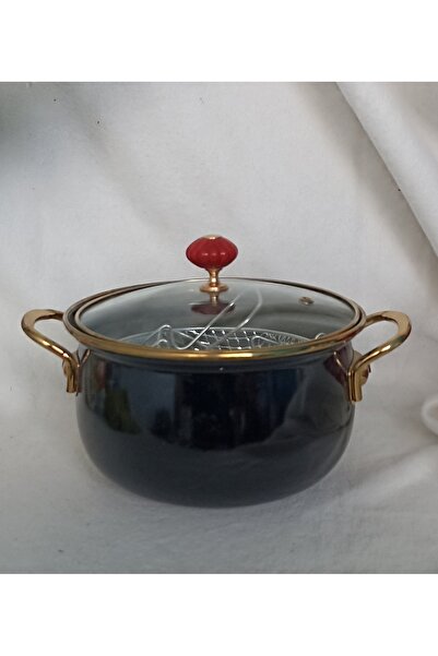 APAYDIN Ebruliemaye 2.5 Liter Black Retro Enamel Yogurt Frying Pot