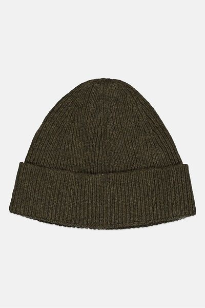 Asos Design Men Plain Knitted Beanie, Khaki
