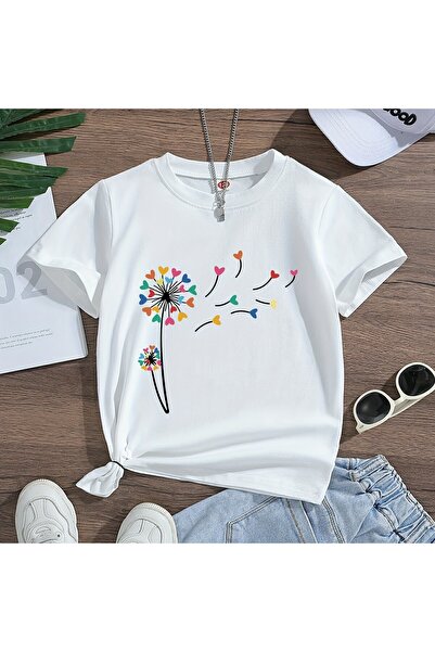 GALASHOP Renkli Papatya Grafik Baskılı cocuk tişört