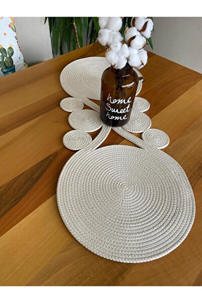 Nev Design مفرش طاولة من الجوت والخوص مقاس 85x33