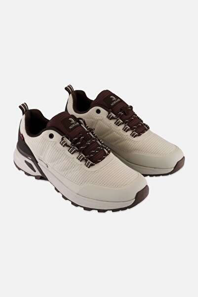 Nordland حذاء كاجوال برباط وشعار ماركة للرجال، لون بيج