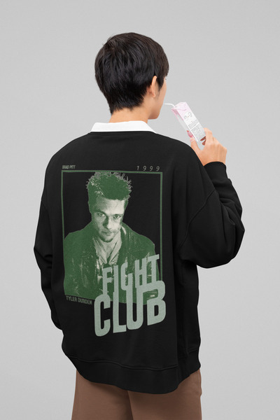 SEVBANO Fight Club Tyler Durden Napisano Unisex Oversize Dukserica