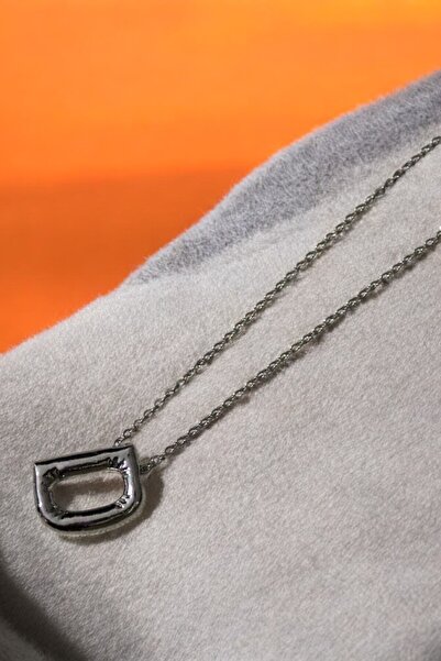 MakeWell Letter Design Simple Chain Letter Necklace Silver Color Letter Necklace
