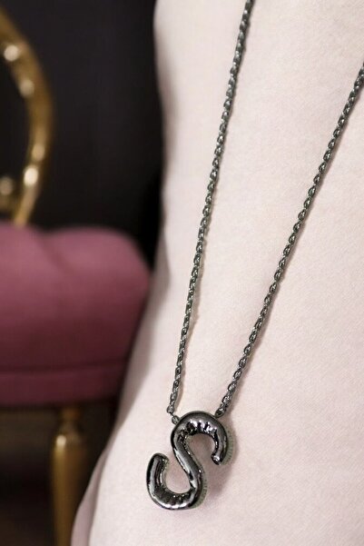 MakeWell Letter Design Simple Chain Letter Necklace Silver Color Letter Necklace