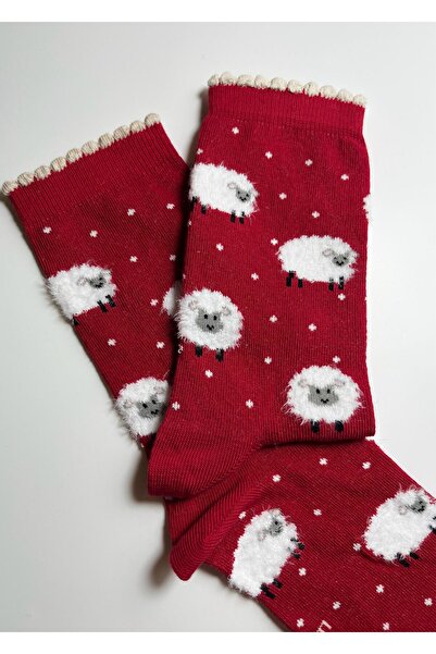 Rumon Pamuklu Koyun Desenli Kadın Çorabı