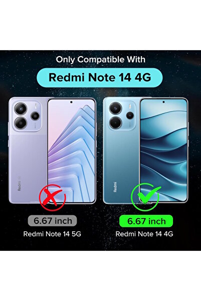 m.tk moveteck Xiaomi Redmi Note 14 Kılıf Kamera Korumalı Yumuşak Renkli Silikon + 9H Ekran Koruyucu Cam 2in1 Set