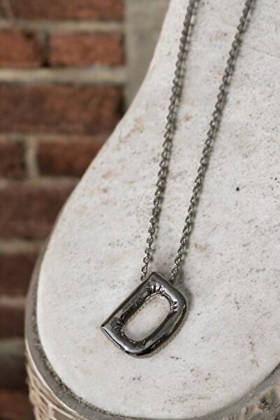 MakeWell Letter Design Simple Chain Letter Necklace Silver Color Letter Necklace