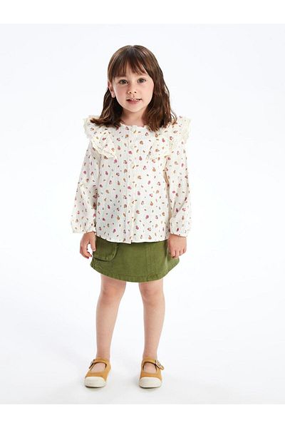 LC Waikiki Baby Girl Shirt with Long Sleeves and Floral Pattern (S4)