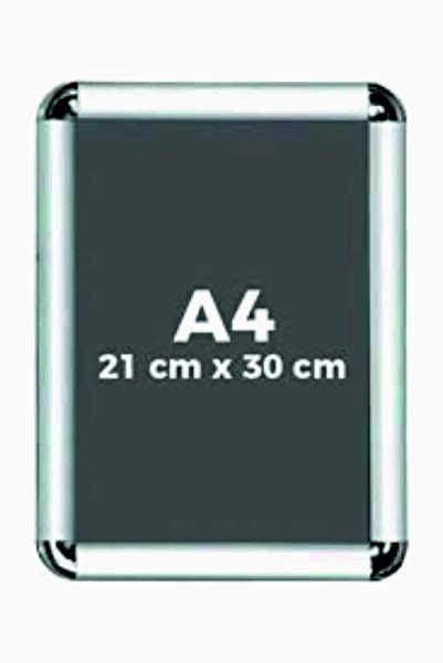 icereklam A4 Açılır Kapanır Alüminyum Çerçeve Rondo Köşe 21cm X 30cm