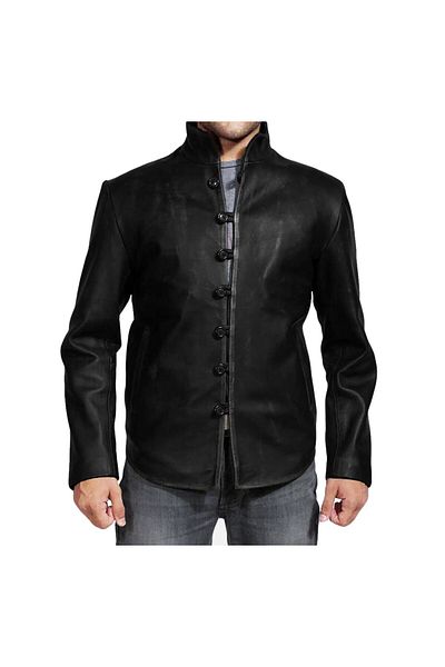 NYC GİYİM TEKSTİL Prof Model Renaissance Time Long Jacket with Tumbled Straps and Button Closure