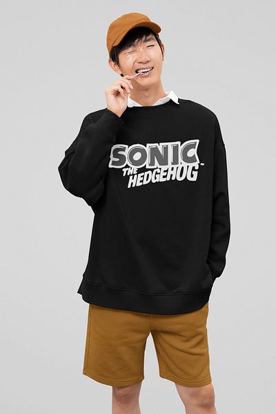 SEVBANO Sonic the Hedgehog Printed Unisex Oversize Cartoon Sweatshirt