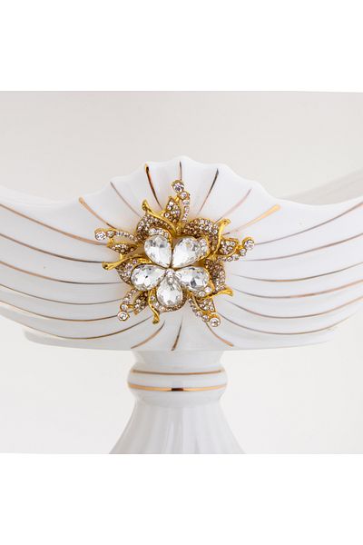 Dania Porcelain dessert plate with gold metal base