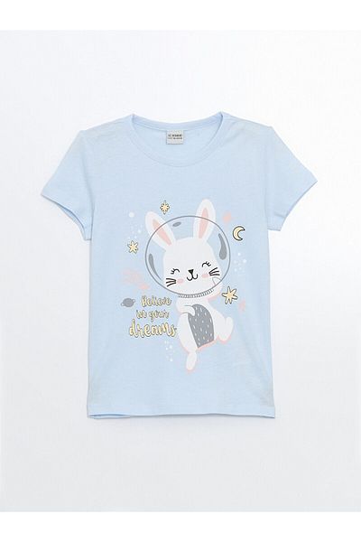LC Waikiki Crew Neck Printed Girl's Pajama Set