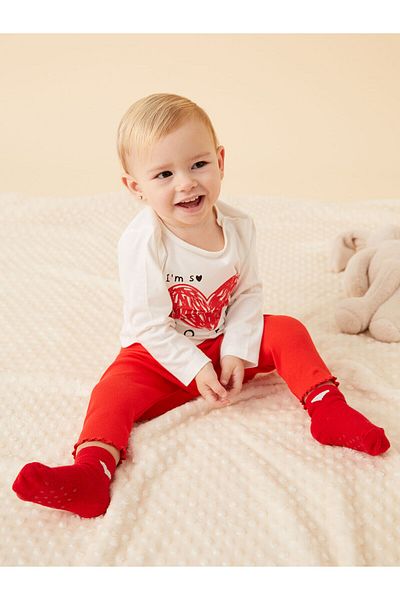 LC Waikiki Crew Neck Baby Girl Pajama Set