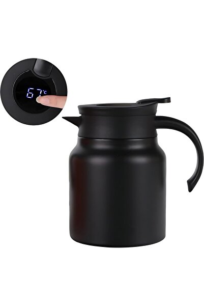 Generic Stainless Steel 1000ML Large Capacity Insulated Kettle Teapot Tea Filter Digital Temperature Display