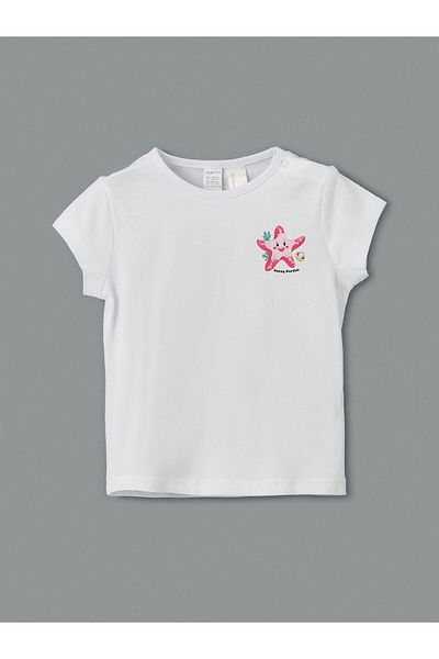 LC Waikiki Crew Neck Printed Baby Girl T-Shirt and Shorts Pack of 2