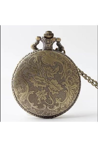 hediyeconcepti New Disney Stitch Pocket Watch Anime 3D Flat Design Children's Quartz Flip Pocket Watch