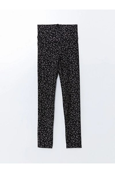 LC Waikiki Jambiere de damă cu model LCW Vision negre cu talie elastică