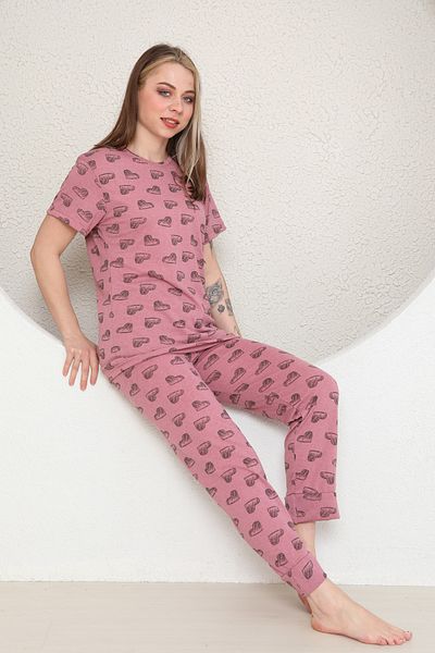 FAMES PİJAMA Short Sleeve Summer Pijamas Suit