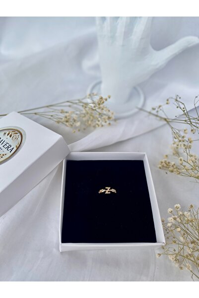 Miravera Jewellery -Altın Kaplama Ayarlanabilir Z Harfli Yüzük