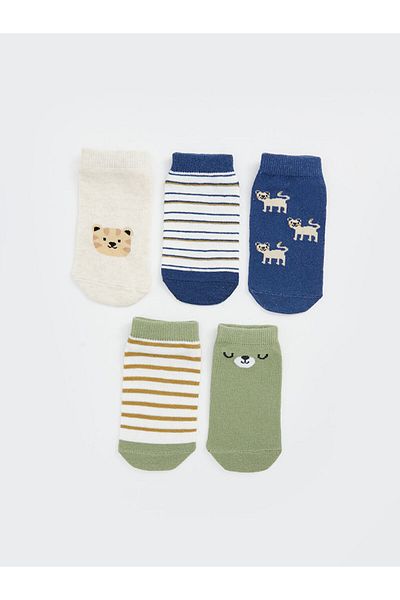 LC Waikiki New Season Printed Baby Boy Booties Socks 5-Piece - S58595Z1