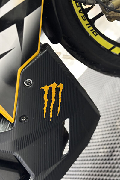 Banxtre Motor ve Kask için Reflektör Sarı M0NSTER Sticker Etiket (1 Adet)