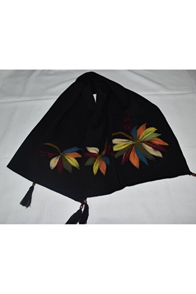 AYNALI BOHÇA SİYAH YÜN KEÇELEME TRİKO ETOL OMUZ ŞALI